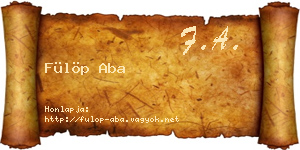 Fülöp Aba névjegykártya