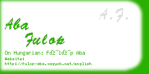 aba fulop business card